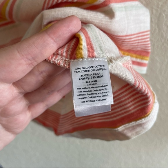 Faherty Sunwashed Striped Crew Tee Persimmon Stripe Short Sleeve Womens Size XL - Picture 6 of 7